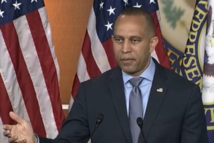 Hakeem Jeffries speaks at his weekly press conference