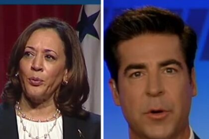 Vice President Kamala Harris and Fox News's Jesse Watters.