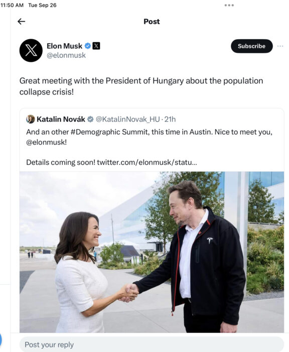 Red Flag Warning as Shadow Government Elon Musk Met with Hungary's President