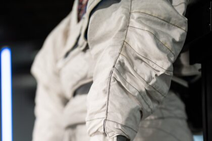 Close up of Axiom Space Prada lunar spacesuit glove