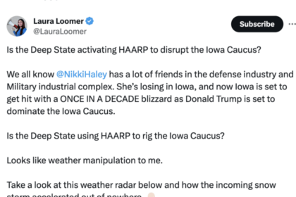 Trump Supporter Spreads Bonkers Conspiracy Theory that the Deep State is Making a Snow Storm to Hurt Trump