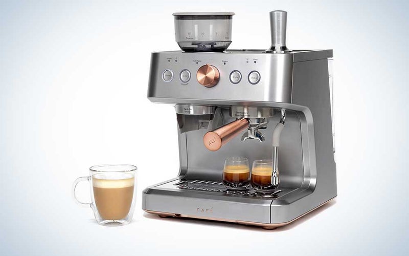 A Cafe Bellisima espresso machine on a plain background