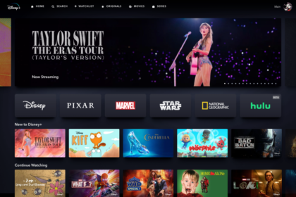 Taylor Swift Takes Over Disney+ Homepage for 'Eras Tour' Premiere