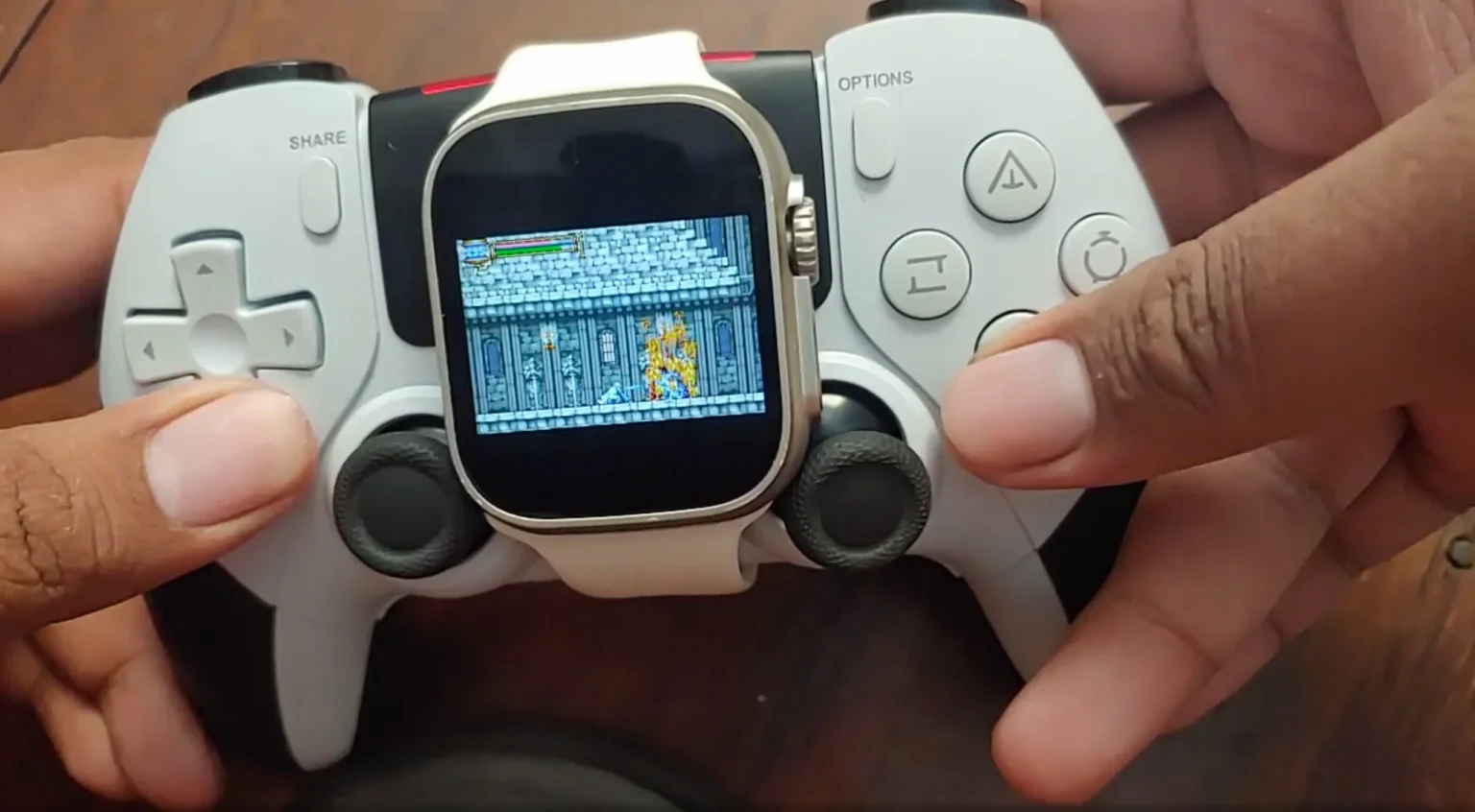 Check out this Apple Watch running Android for gaming purposes