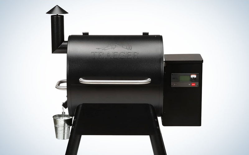 Traeger Ironwood XL grill review in front of a garage