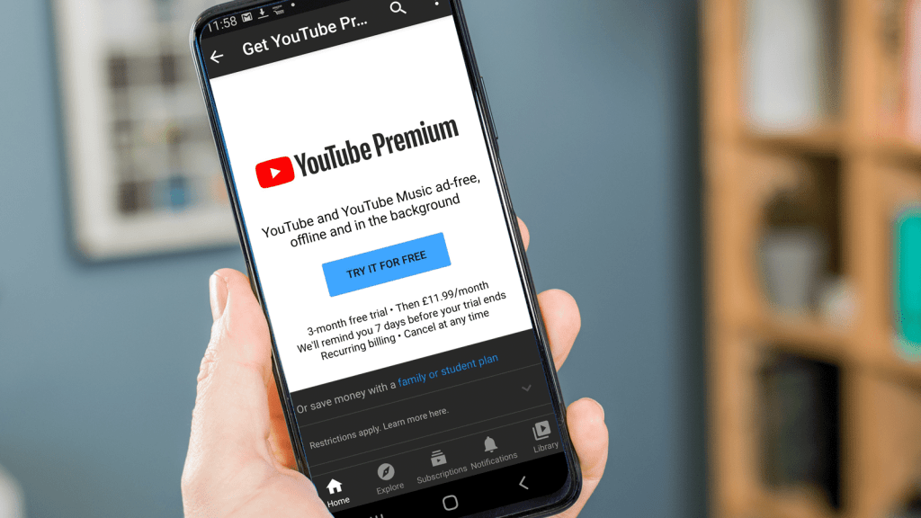 YouTube Premium subscription